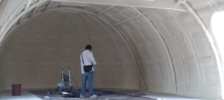 Aislamiento térmico con espuma de poliuretano proyectada, proyecto de AEPSA México